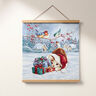Dekopanel Gobelin Katze mit Geschenken – hellblau/karminrot,  thumbnail number 6