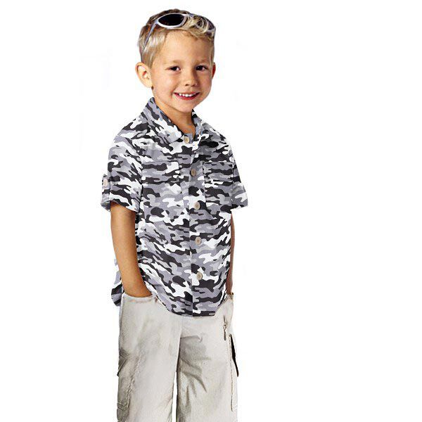 Baumwollpopeline Camouflage – grau/schwarz