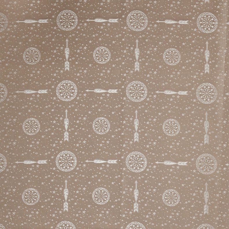 Futterstoff Jacquard Dartscheiben und Pfeile – grau/gold,  image number 1