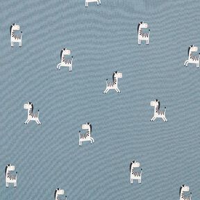 Baumwolljersey lustiges Zebra – blaugrau, 