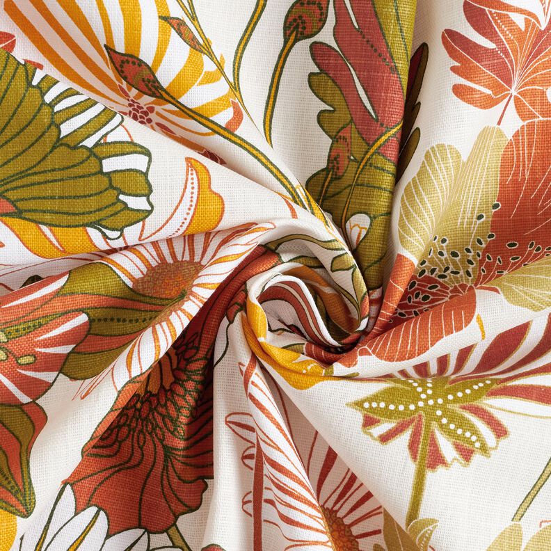 Dekostoff Panama farbenfrohe Blumen – creme/terracotta, image number 3