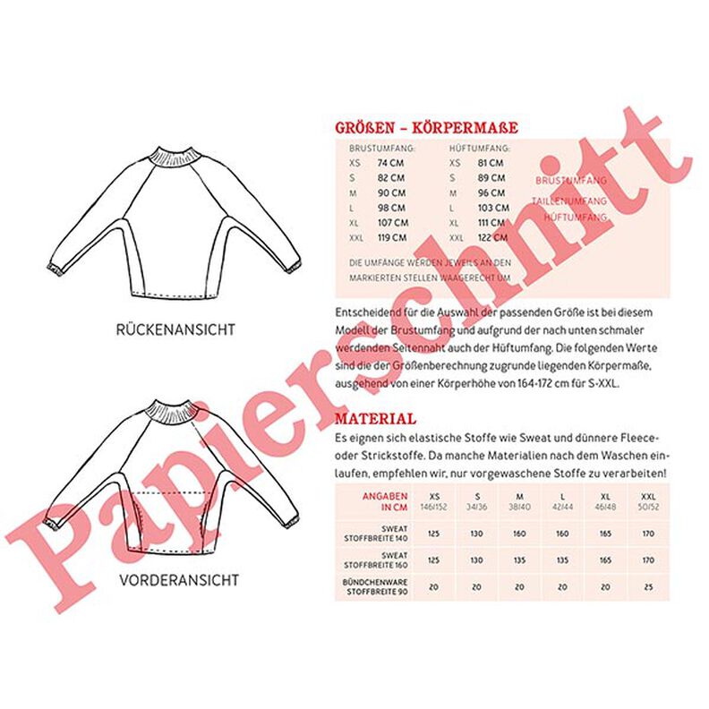 FRAU BETTI Fledermaussweater mit Bauchtasche und Stehkragen | Studio Schnittreif | XS-XXL,  image number 9