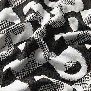 Jacquard Jersey geometrische Muster und Karos – schwarz/weiss, 