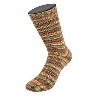 LANDLUST Sockenwolle „Bunte Ringel“, 100g | Lana Grossa – grün/braun, 