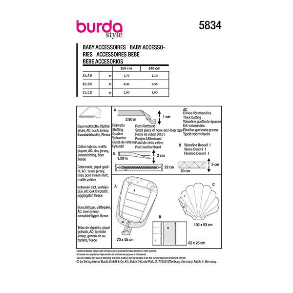 Baby Accessoires | Burda 5834 | Onesize,  image number 9