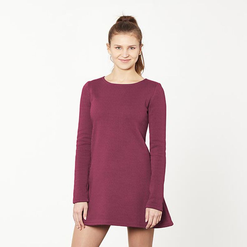 Leichter French Terry Uni – bordeauxrot,  image number 6