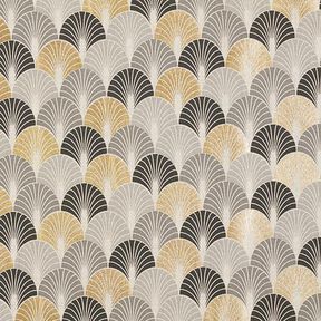 Dekostoff Halbpanama Premium Bögen Goldprint – schwarz/gold, 