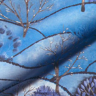 Dekostoff Halbpanama Digitaldruck Landschaft Winter – hellblau/nachtblau, 