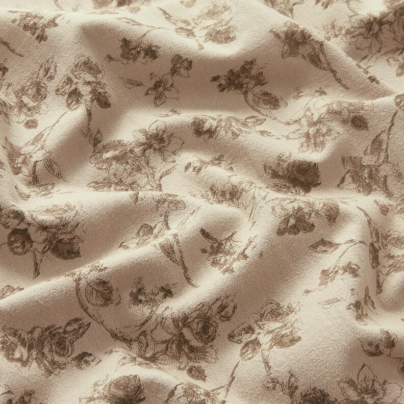Baumwollstoff antike Rosen – helltaupe/düne, image number 2