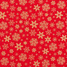 Baumwollstoff Popeline Schneekristalle – rot/gold,  thumbnail number 1
