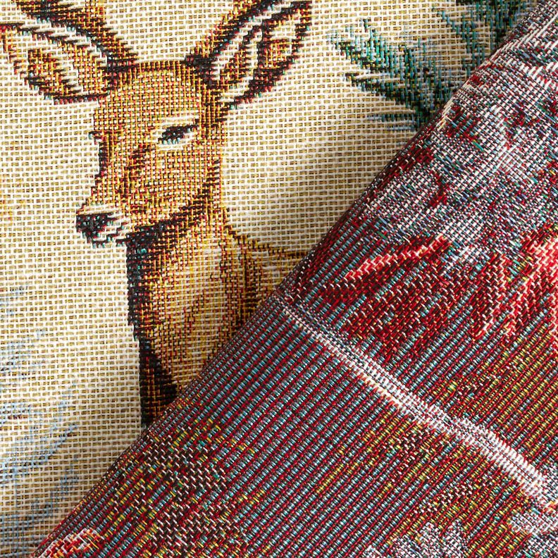 Dekostoff Gobelin herbstlicher Wald &ndash; hellbeige/gr&uuml;n,  image number 4