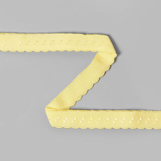 Elastisches Spitzen-Einfassband (Falzgummi) - hellgelb, 