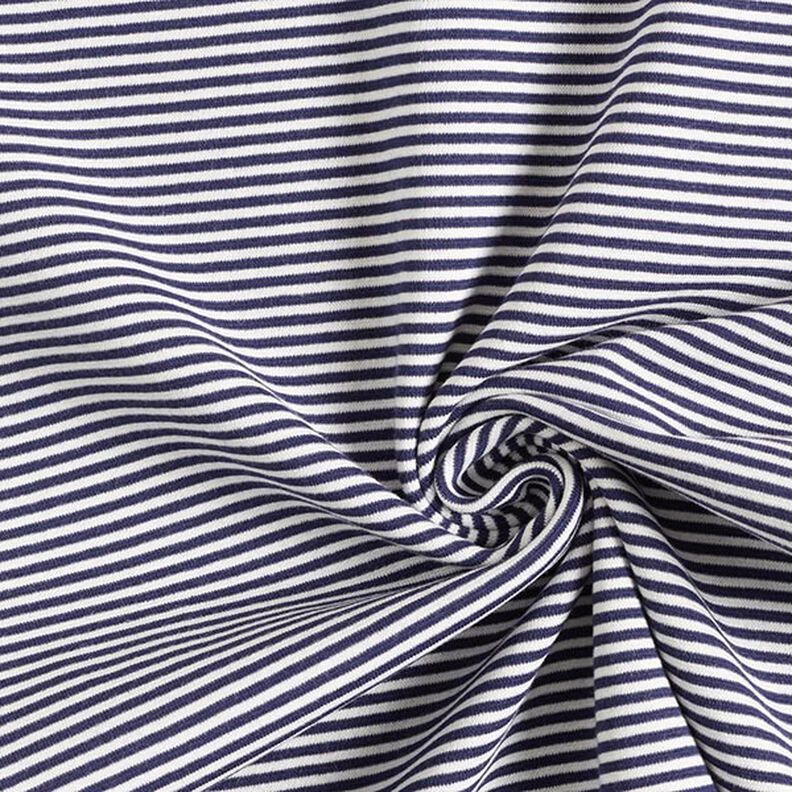 Bündchen Schlauchware schmale Ringel – marineblau/weiss,  image number 3