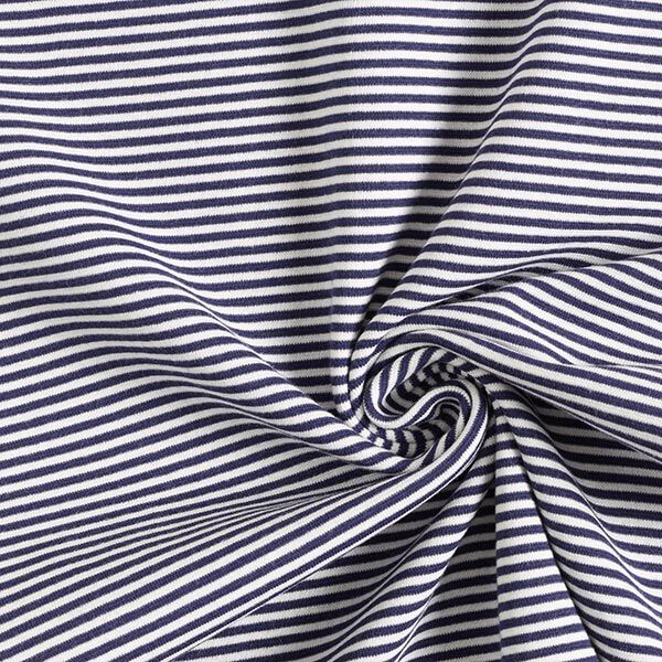 Bündchen Schlauchware schmale Ringel – marineblau/weiss,  image number 3