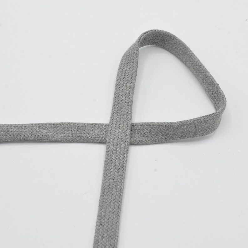 Flachkordel Hoodie Baumwolle Melange [15 mm] – hellgrau,  image number 1