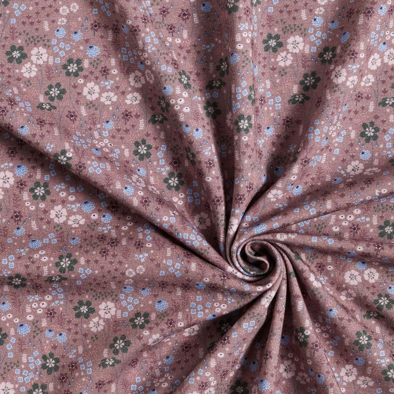 Baumwolljersey Waldblumenwiese Digitaldruck – dunkelaltrosa,  image number 3