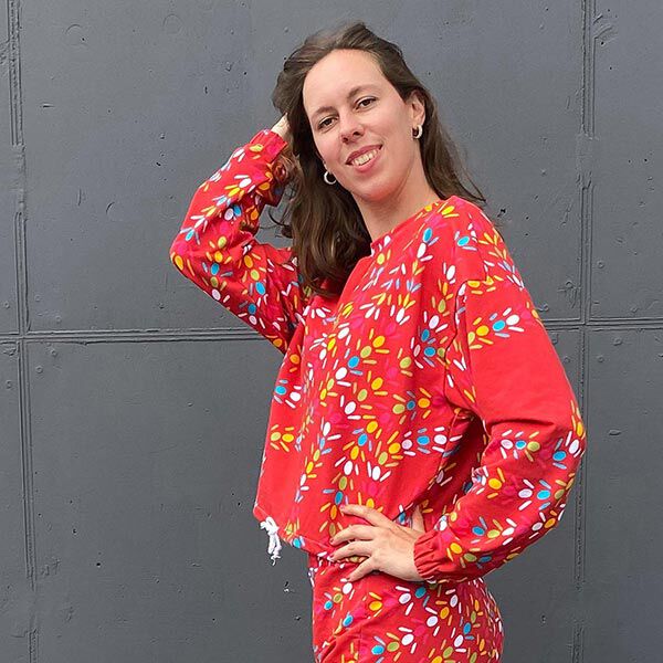 Sweatshirt bunte Ameisenstraße | Designerella.bella – rot – Muster, image number 6