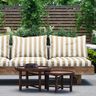 Outdoorstoff Canvas Blockstreifen – dunkelbeige/elfenbein,  thumbnail number 6