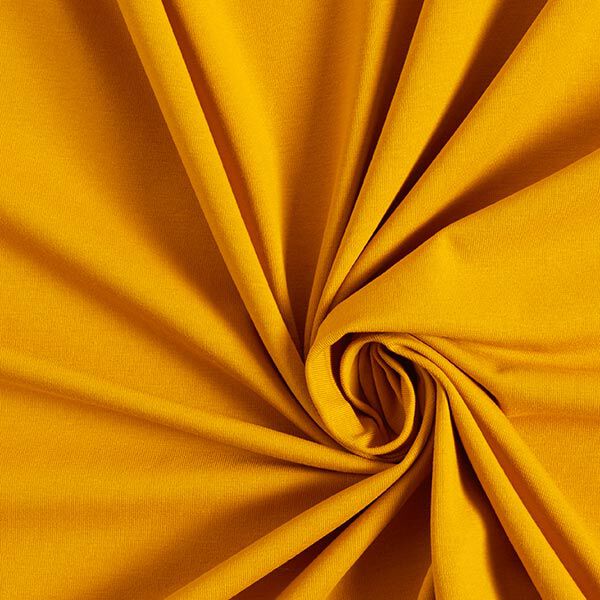 GOTS Baumwolljersey | Tula – curry | Reststück 120cm