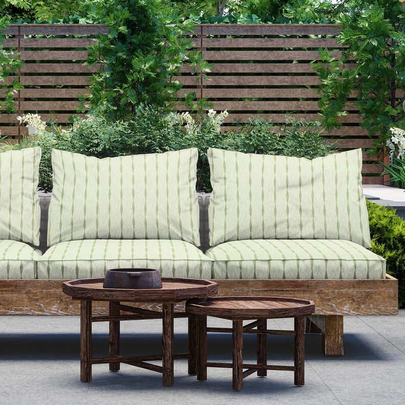Outdoorstoff Canvas Wellenstreifen – helloliv/hellbeige,  image number 5