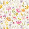 Dekostoff Halbpanama zarte Blüten – weiss/pastellviolett,  thumbnail number 1
