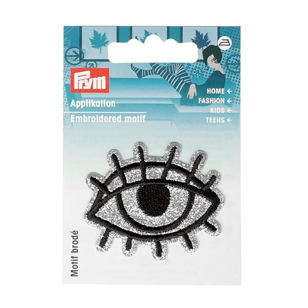 Applikation  Auge [ 5 x 4,3 cm ] | Prym – schwarz/silber,  image number 2