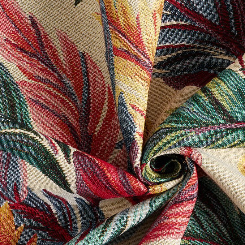 Dekostoff Gobelin Palmblätter – hellbeige/grün, image number 3