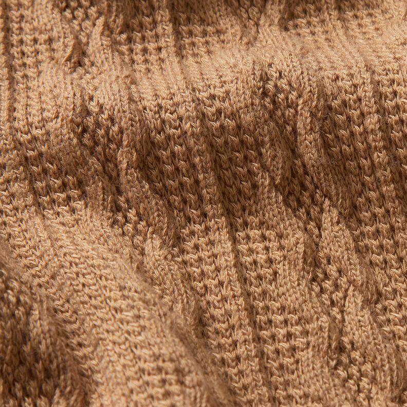 Strickstoff Zopfmuster – rehbraun,  image number 5