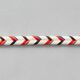 Doppelt geflochtene Kordel [ 10 mm ] – wollweiss/schwarz,  thumbnail number 2