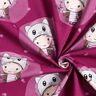 Baumwolljersey Katzenmädchen | Glitzerpüppi  – himbeere,  thumbnail number 3