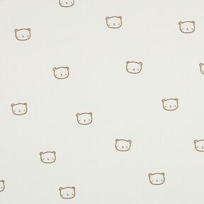 Waffeljersey Bärchen | Poppy Fabrics – wollweiss/rehbraun, 