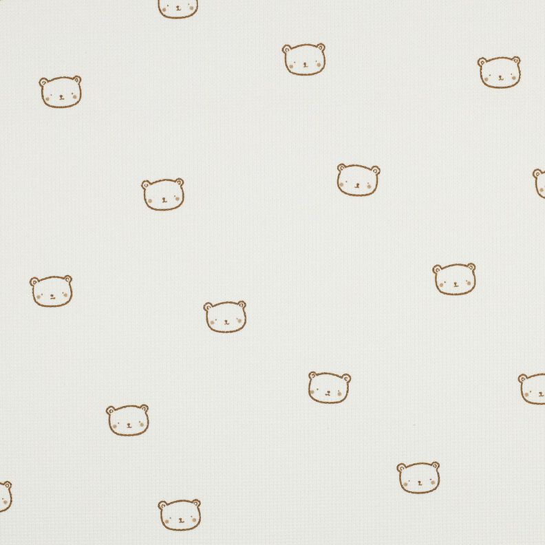 Waffeljersey Bärchen | Poppy Fabrics – wollweiss/rehbraun, image number 1