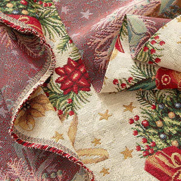 Dekostoff Gobelin Weihnachtskränze – natur | Reststück 50cm