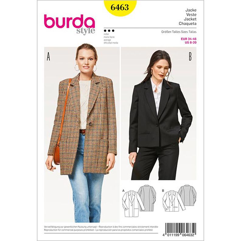 Jacke / Blazer | Burda 6463 | 34-46,  image number 1