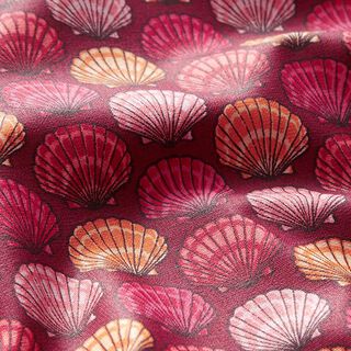 Beschichtete Baumwolle Muscheln – karminrot/intensiv pink, 