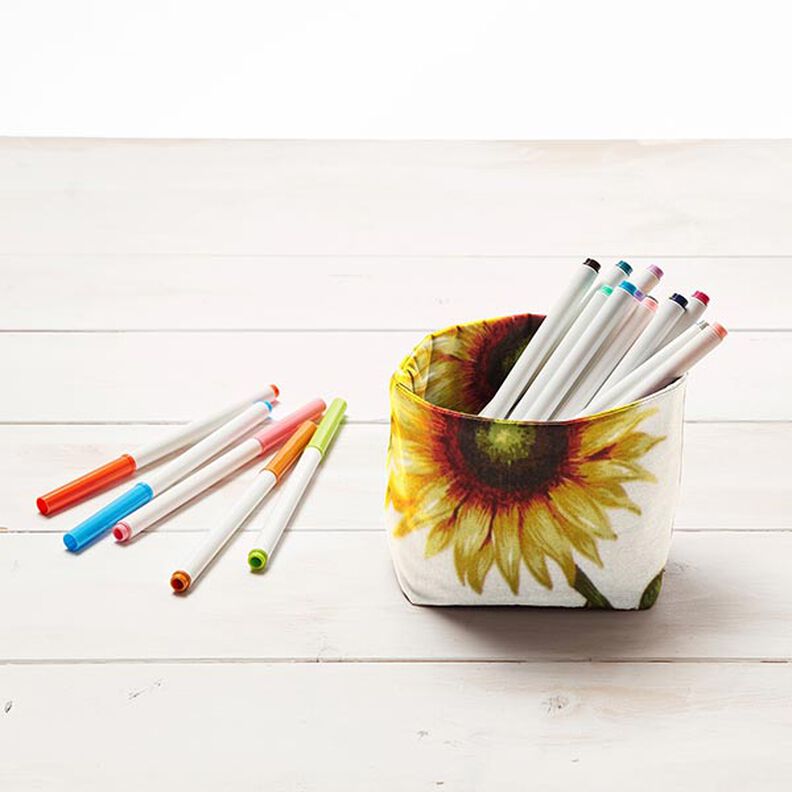 Dekostoff Canvas Sonnenblumen – natur/sonnengelb,  image number 7