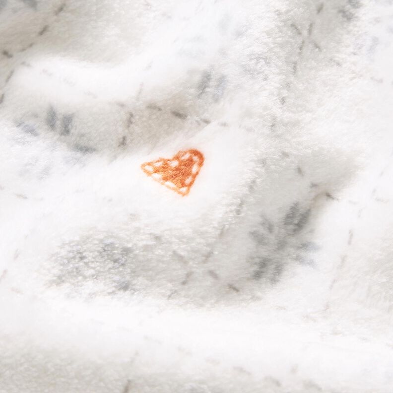 Kuschelfleece Rauten und Herzen – elfenbein/kupfer,  image number 5