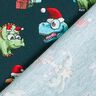 French Terry Sommersweat Weihnachtsdinosaurier unter Palmen | Glitzerpüppi – petrol/hellgrün,  thumbnail number 4
