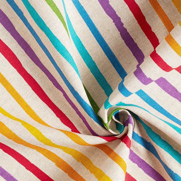 Dekostoff Halbpanama Regenbogen Streifen