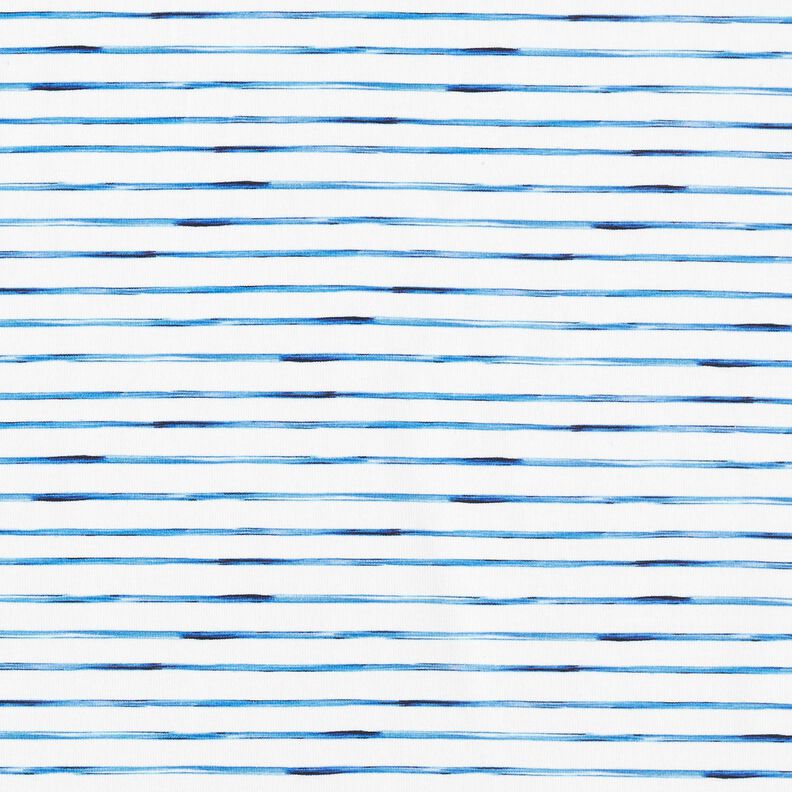 Baumwolljersey Aquarell-Streifen Digitaldruck – elfenbein/königsblau,  image number 1