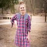 Musselin/ Doppel-Krinkel Gewebe Karo Doubleface | Poppy Fabrics – lila/marineblau,  thumbnail number 5
