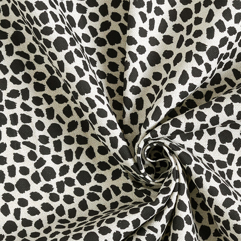 Dekostoff Halbpanama Leoprint – schwarz/natur,  image number 3