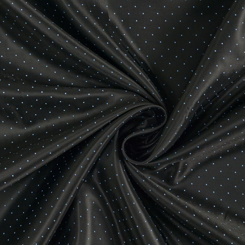 Futterstoff kleine Punkte – schwarz/hellblau,  image number 1