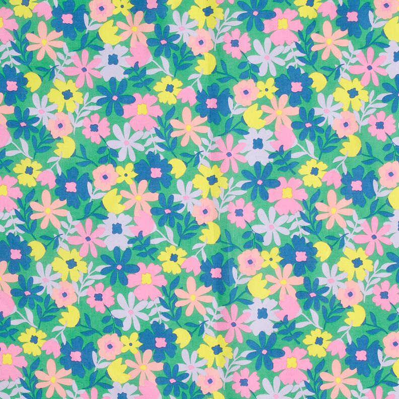 Beschichtete Baumwolle Pastellblumen | Poppy Fabrics – grasgrün/rosa,  image number 1