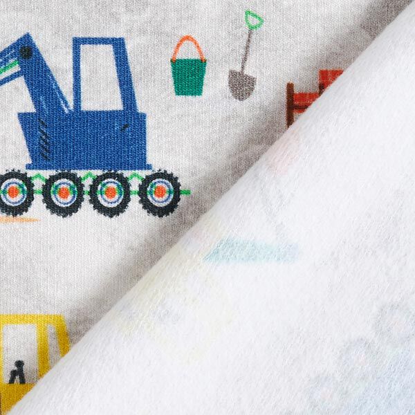 Sweatshirt angeraut digital Baustelle Digitaldruck – silbergrau, image number 4