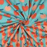Baumwollpopeline große Äpfel | Poppy Fabrics – aquablau/lachs,  thumbnail number 3