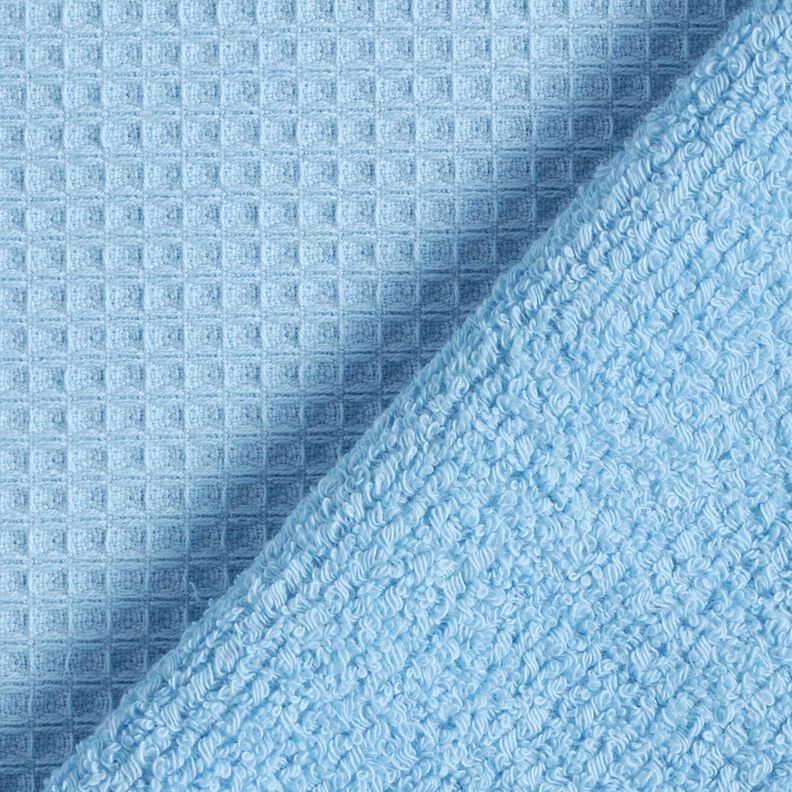 Frotteestoff/Waffelpiqué Uni – hellblau, image number 5