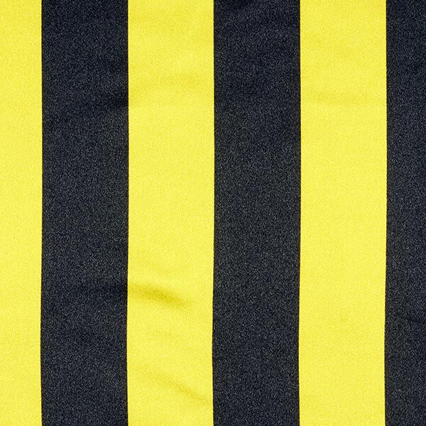 Polyestersatin Duo Blockstreifen – schwarz/gelb | Reststück 100cm