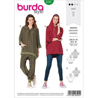 Sweatshirt | Burda 6191 | 34-44, 