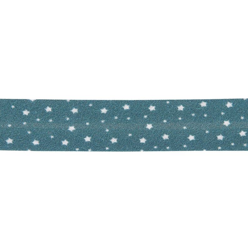 Schrägband Sterne Bio-Baumwolle [20 mm] – petrol,  image number 1